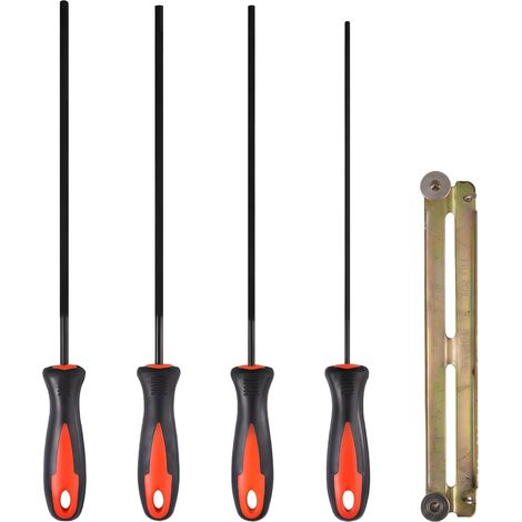 4 Pieces Chainsaw File, 3.2/4.0/4.8/5.2 mm for Chainsaw Chain, Round Chain File Chainsaw, Sharpening Chainsaw Chain with Handle  Ronde Lime Chaine Tronconneuse, Affutage Chaine de Tronconneuse avec Po (1/5)