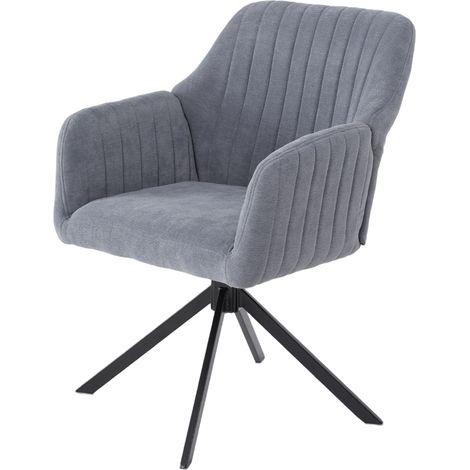 Grey Upholstered Leisure Swivel Chair with Metal Legs (1/5)