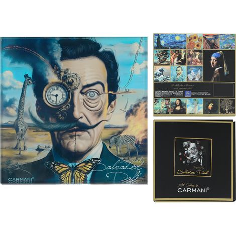 Carmani, posavasos de cristal de aproximadamente 11,5 x 11,5 cm inspirado en las pinturas de Salvador Dalí. (1/5)