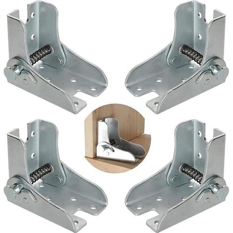 Support De Table Pliable - Articulation Auto-Bloquante En Fer Galvanisé - Pour Banc De Travail Ou Table D'Atelier - 4 Pièces (1/5)