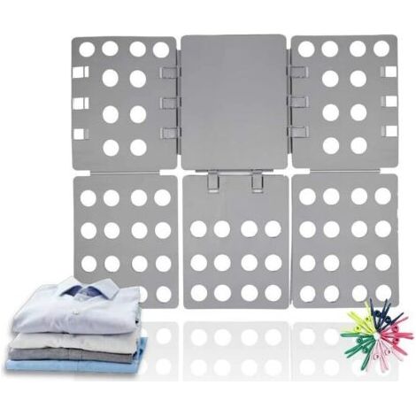 Planche à Plier Le Linge Pli Linge 56 x 68 cm Planche à Plier vêtements Planche À Plier Les T-Shirts Robes Pantalons Serviettes V7031A (Gris) (1/5)