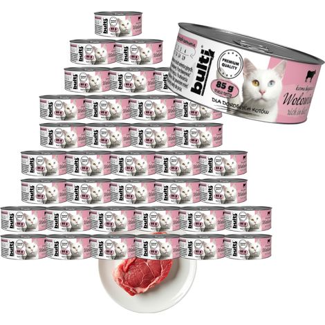 BULTI pâtée pour chat au bœuf, boîte de 36 x 85 g (1/2)