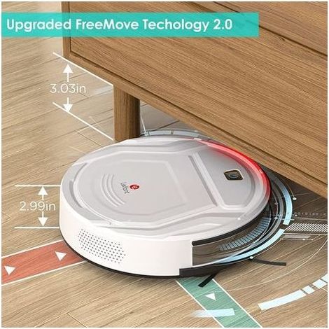 Aspirateur robot mince silencieux – Forte aspiration 2400mAh – Autonomie 100 min – Pour poils d'animaux et sols durs – (1/4)