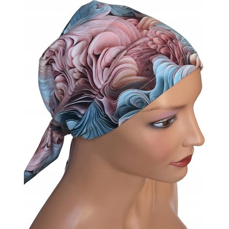 Greta 413, Damenschal aus Baumwolle, gebundener Turban, auch nach der Chemotherapie (1/5)