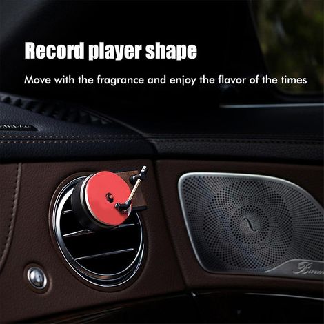 Diffuseur de parfum pour voiture avec clip en forme de tourne-disque, pour grille d'aération. (1/5)