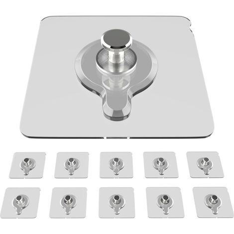 Ganci adesivi trasparenti per quadri – 10 pezzi, non necessitano di foratura, realizzati in plastica resistente, ideali per specchi, cornici e ghirlande