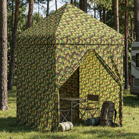 Teenpull – Zelt mit 4 Seitenwänden 2,9 x 2,9 m Army Tarnung (1/5)