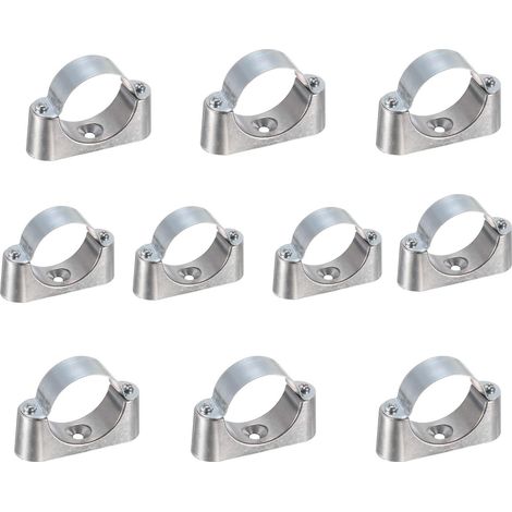 Lot de 10 colliers de serrage rigides pour tuyau OD 20 mm Montage mural au plafond Sangles rigides pour fixation de tubes Matériau de nuance 304 (1/4)