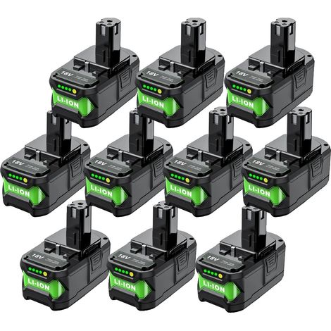 Ersatzakku, kompatibel mit verschiedenen Elektrowerkzeugmodellen, Optionen mit hoher Kapazität, 10 Stück 6,0 Ah, 18 V (1/2)
