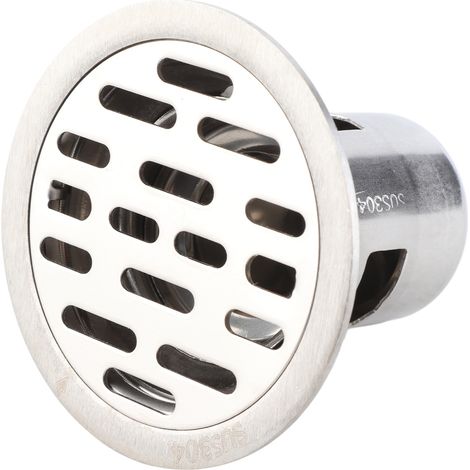 Bonde de douche en acier inoxydable, bonde de salle de bain, ronde, 7,5 cm (50 tuyaux, unidirectionnelle) (1/5)