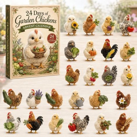 Küken mit Gemüse Adventskalender 2026 2D Überraschungsbox