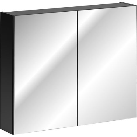 Spiegelschrank 80cm, matt schwarz PUEBLA-56-BLACK (1/5)