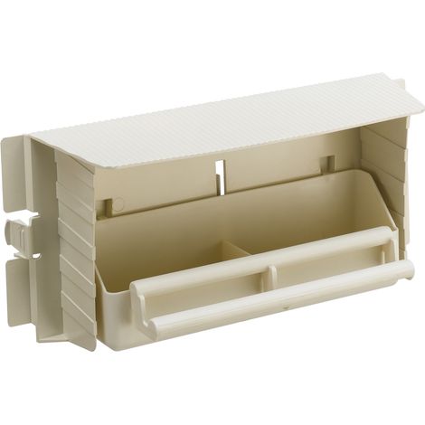 Ferplast – Mangeoire rotative en plastique pour volières – Double compartiment – Système de verrouillage – Amovible pour nettoyage facile – Dimensions 28.5 x 10 x h 13 cm