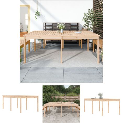 The Living Store - Gartentisch 203,5x100x76 cm Massivholz Kiefer (1/5)