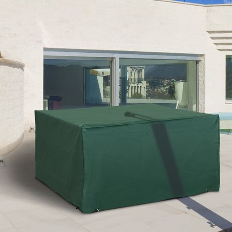 Funda protectora para muebles de jardín 135x135x75 cm en tejido Oxford verde anti-UV - MEUBLIV (1/5)