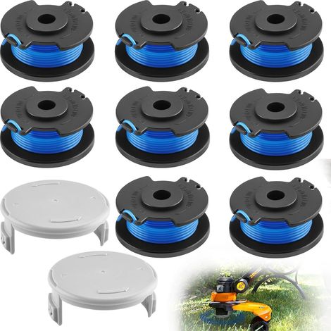 Bobine Fil Coupe Bordure, 8 Bobines + 2 Couvercles pour Coupe Bordures One+ 18V 24V 40V, Fil AC14RL3A, Fil Nylon 1,65 mm x 3,4 m, Bordure Bobines pour l'entretien du Jardin (1/5)