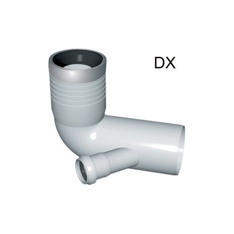 CURVA WC PROLUNGATA 1 ATTACCO CON GUARNIZIONE E TAPPO D. 90-116-40 SX NICOL