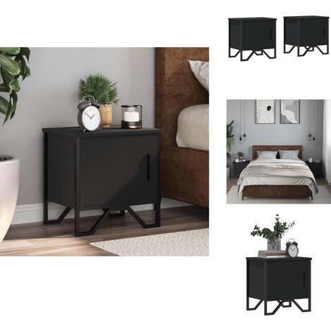 Tables de chevet 2 pcs Noir 40 x 30 x 40 cm Aggloméré - Table De Chevet - Tables De Chevet -table D'appoint - Table De Nuit (1/5)