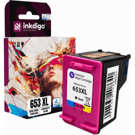 Inchiostro Inkdigo 653 XL compatibile con HP DeskJet PlusInkAdvantage6475 certificato TÜV (1/5)