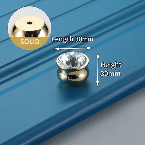 (Ensemble de 2 pièces) Boutons et poignées de meuble en cristal, adaptés aux boîtes à chaussures, aux portes d'armoire et aux tiroirs.