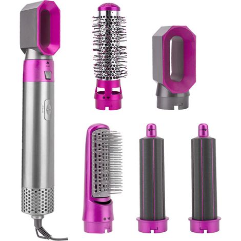 Set de brosses soufflantes pour sèche-cheveux, brosse à cheveux 5-en-1 avec 5 embouts interchangeables (1/5)