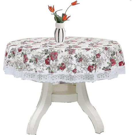 Nappe ronde en PVC, facile à nettoyer, 180 cm, imperméable et lavable. (1/5)