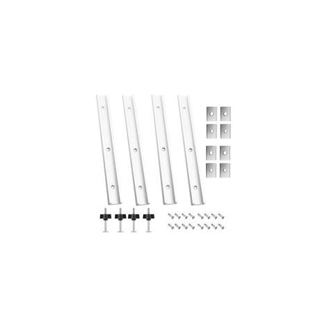 Lot de 4 Rails de Guidage en T Aluminium 400 mm avec Écrous M6 et M8 - Pour Menuiserie et Montage Précis sur Gabarit