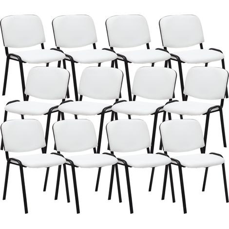 Pack De 12 Sillas Confidente Ken En Simil Cuero Blanco (1/3)