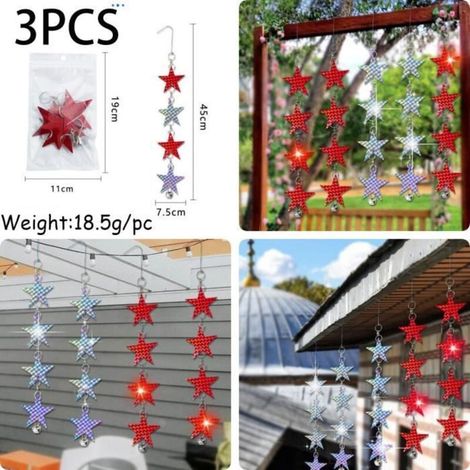 Répulsif à oiseaux, effaroucheur, épouvantails réfléchissants en forme d'étoile à suspendre, cloche anti-pigeons pour terrasse. (1/3)