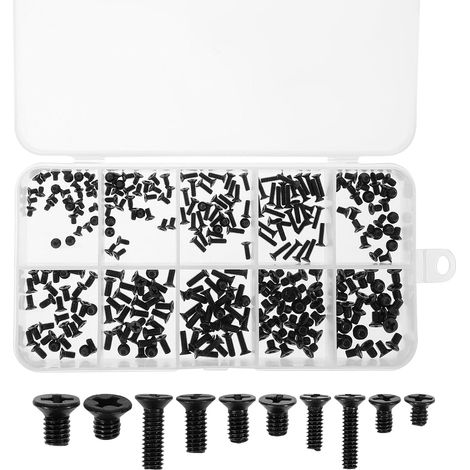 300 Stück Hardware-Schrauben, schwarze KM-Schrauben-Kombination, Phillips-Laptop-Schrauben-Set (1/5)