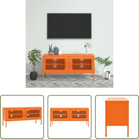 Stahl - TV-Schrank Orange 105x35x50 cm Stahl (1/5)