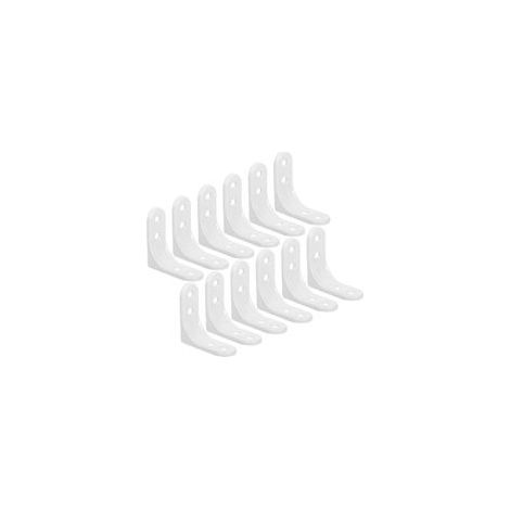 Lot de 12 Sets de Sets de Équerres D’angle en Acier Inoxydable 5 Cm avec Vis, Supports Muraux Robustes Triangulaires, Fixation pour Étagères et Armoires, Cuisine, Salle de Bain (1/4)