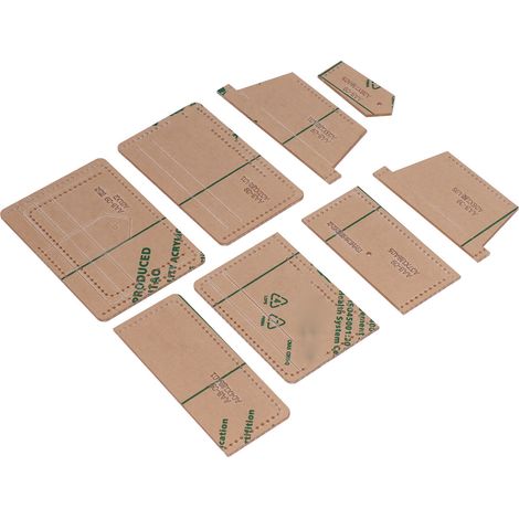Plans de porte-cartes/porte-monnaie, gabarits de moules en acrylique, modèles de conception pour la maroquinerie à faire soi-même, patrons en papier, moules en cuir (1/5)
