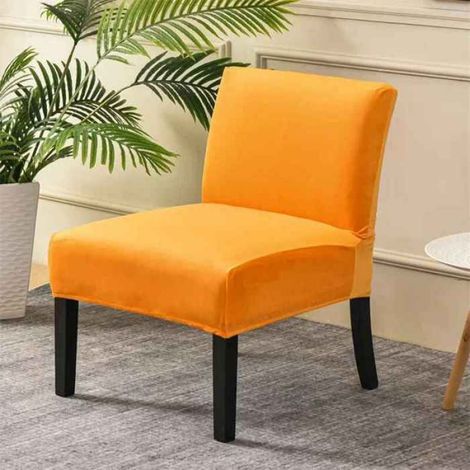 Housse De Chaise - Velours Polyester Et Spandex - Pour Chaise Sans Accoudoirs - Taille Unique - 1 Pièce