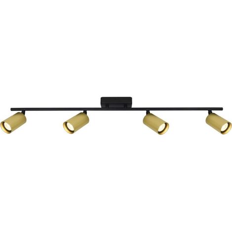 Plafoniera Italux TRIS su barra ottone/nero 4 spot GU10