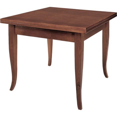 Tavolo Quadrato Allungabile a Libro Piedi a Sciabola Colori Legno: Ciliegio - Dimensione Tavoli: 100 x 100 - Dimensione aperto: 200 x 100