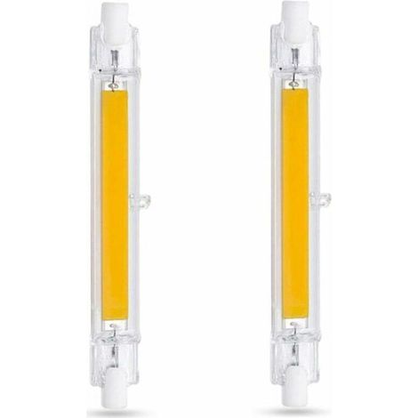 R7S 118mm 10W LED Bulb, Cool White 6000K, 1000LM, Equivalent to 80W/100W R7S J118 Halogen Lamp, Dimmable, Slim COB LED R7S 118mm Bulb for Wall Lights/Floor Lamps, Pack of 2 (1/5)