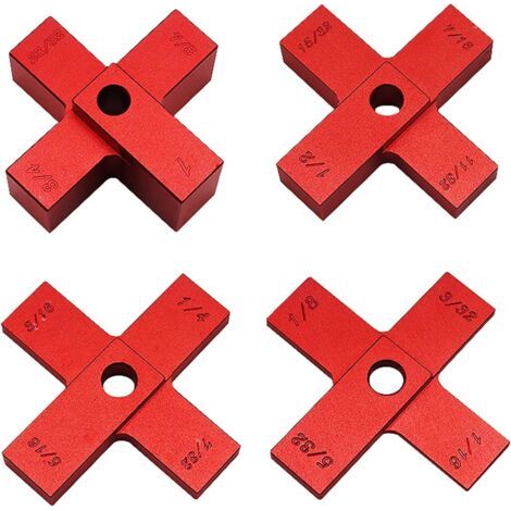 Lot de 4 jauges de mesure de la hauteur en croix pour scie de table, jauge de profondeur de table de routeur, bloc de mesure pour machine de gravure à faire soi-même (1/5)