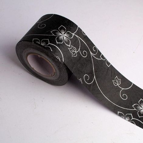 1 volume Black and white flowers wallpaper friezes 10 X 500cm Wall molding Wall sticker Wall adhesive PVC skirting board