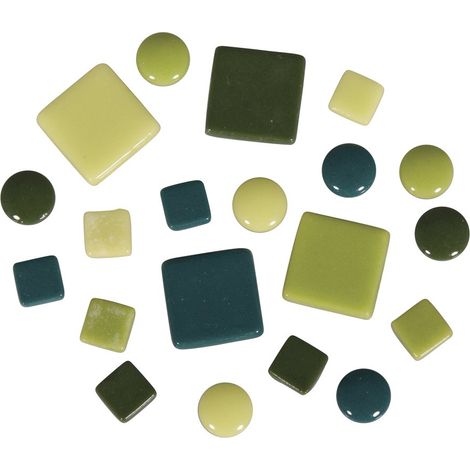 tesselles mosaïque verre, ø12mm env. 395pcs teintes vertes 14829000 (1/2)
