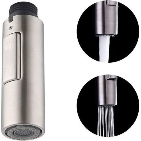 YMYNY Kitchen Faucet Nozzle Replacement Sprayer Universal G1/2 Detachable Faucet Head SUS304 Stainless Steel Brushed, PFS200-BS
