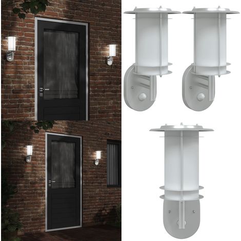 Außenwandleuchten mit Bewegungsmelder 2 Stk. Silbern Edelstahl - Outdoor-Beleuchtung - Wandleuchte - Bewegungsmelder - Edelstahl - Silber - Home & Living (1/5)
