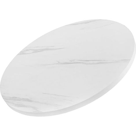 Plateau de Table Solution Gain de Place Élégant en Panneau Haute Densité Rond Blanc Bord Sécurisé pour Table Basse Salon ou Café (1/5)