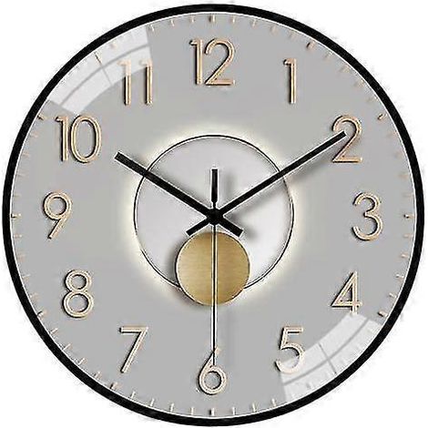 Horloge murale moderne de 20 cm (8 pouces) silencieuse, sans tic-tac, à piles, pour salon, chambre, cuisine, bureau ou salle de classe. (1/5)