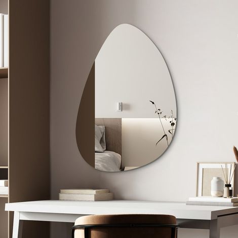 Asymmetrischer Spiegel 45 x 70 cm Asymmetrischer Badspiegel Organischer Wandspiegel Dekorative Spiegel für Badezimmer Wohnzimmer Schlafzimmer Gäste WC