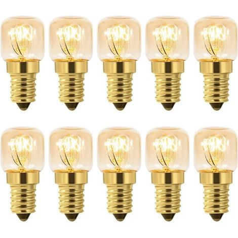 Ampoule Four 15W E14 T22 Lot de 10 Blanc Chaud 2700K, 80LM AC 230V Four Réfrigérateur
