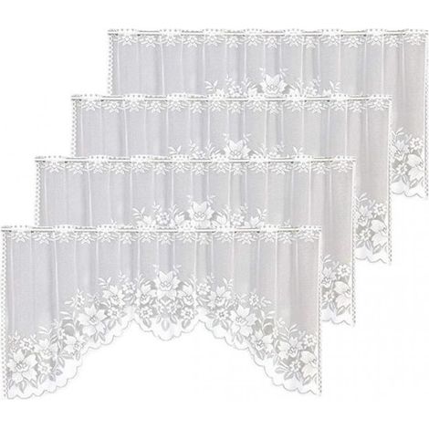 1 Rideau en dentelle, motif floral ajouré, tissu polyester fin, pour cuisine, salon, salle de bain (1/5)