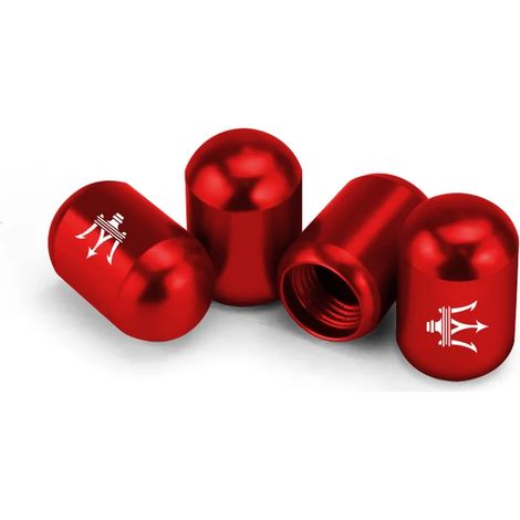 (Rouge) ABS Compatible avec les montres Ghibli, Granturismo et Levante Quattroporte. Bouchons de valve de pneu anti-poussière et accessoires de style automobile. (1/5)