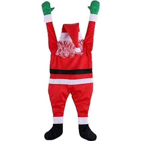 Hängende Weihnachtsdekoration, Weihnachtsmann, für den Innen- und Außenbereich, für Zuhause, Tür, Wand, Fenster, Auto, Treppe, Dach, Rot, 108 cm (3,5 Fuß) (1/5)