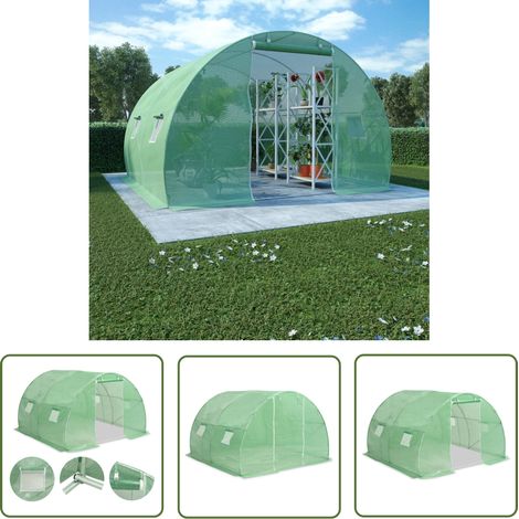 The Living Store Serre 9 m² 300x300x200 cm - Serre De Jardin - Abri Jardin - Protection Plantes - Serrez Verdure - Tunnel Jardin (1/5)